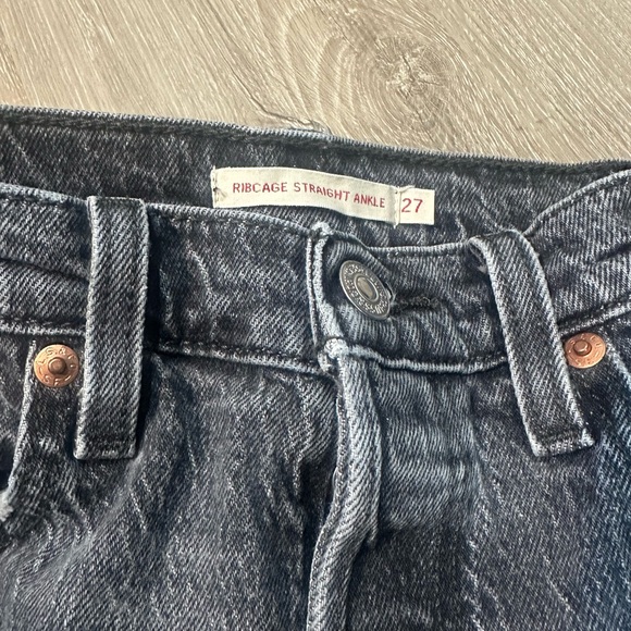Levi’s Women’s Y2K Ribcage Straight Leg Charcoal Jeans size 27 - Picture 3 of 7